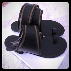 Isabel Marant ‘Johen’ Leather and Canvas Sandal